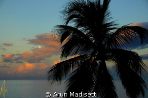 moon almost set but behind clouds by Arun Madisetti 